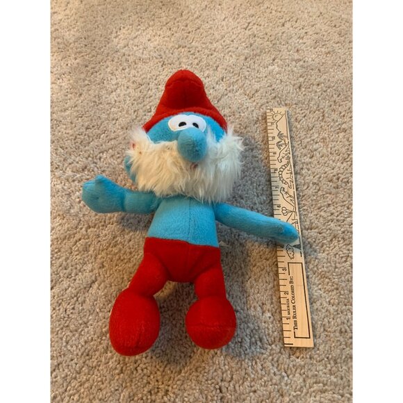 Vintage The Smurfs Papa Smurf Plush Toy By Nanco 11" Tall - Picture 3 of 7